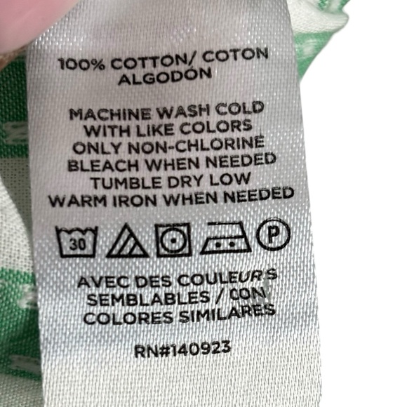 LOFT Green & White Striped Ruffle Blouse Size Xl - Picture 9 of 10